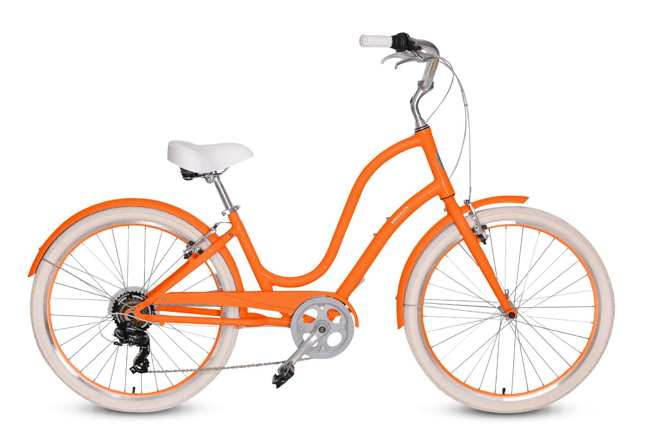 orange womens bicycle Brighton 7 Cruiser Bike | Brooklyn Bicycle Co